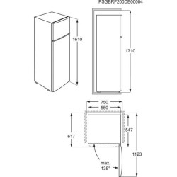 ELECTROLUX LTB1AF28W0 - Réfrigérateur congélateur haut - 281L (240+41) - Froid statique - L55,1cm x H 161cm - Blanc