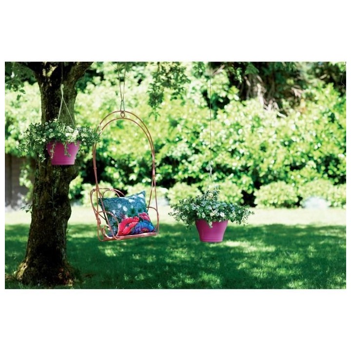 ELHO Pot de fleurs a suspendre Corsica 30 - Rose cerise - Extérieur &