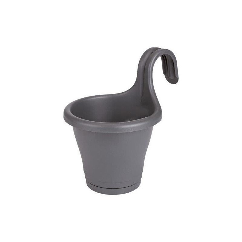 ELHO Jardiniere de balcon Corsica Simple - Gris anthracite - Extérieur & Balcon - L 19,4 x W 27,1 x H 25,9 cm