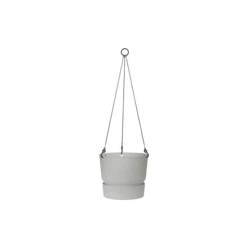 ELHO Pot de fleurs a suspendre Greenville 24 - Extérieur - Ø 23,9 x H 20,3 cm - Gris béton vivant