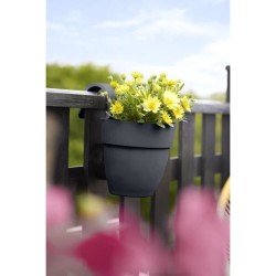 ELHO - Pot de fleurs - Vibia Campana Easy Hanger Small - Anthracite - Balcon extérieur - L 24.1 x W 20.5 x H 26.5 cm