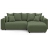 BOBOCHIC - Canape d'angle convertible réversible ELVI - 4 places - 282 x 153 x 95 cm - Vert