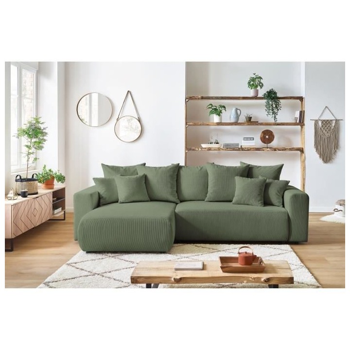 BOBOCHIC - Canape d'angle convertible réversible ELVI - 4 places - 28