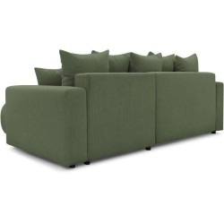 BOBOCHIC - Canape d'angle convertible réversible ELVI - 4 places - 282 x 153 x 95 cm - Vert