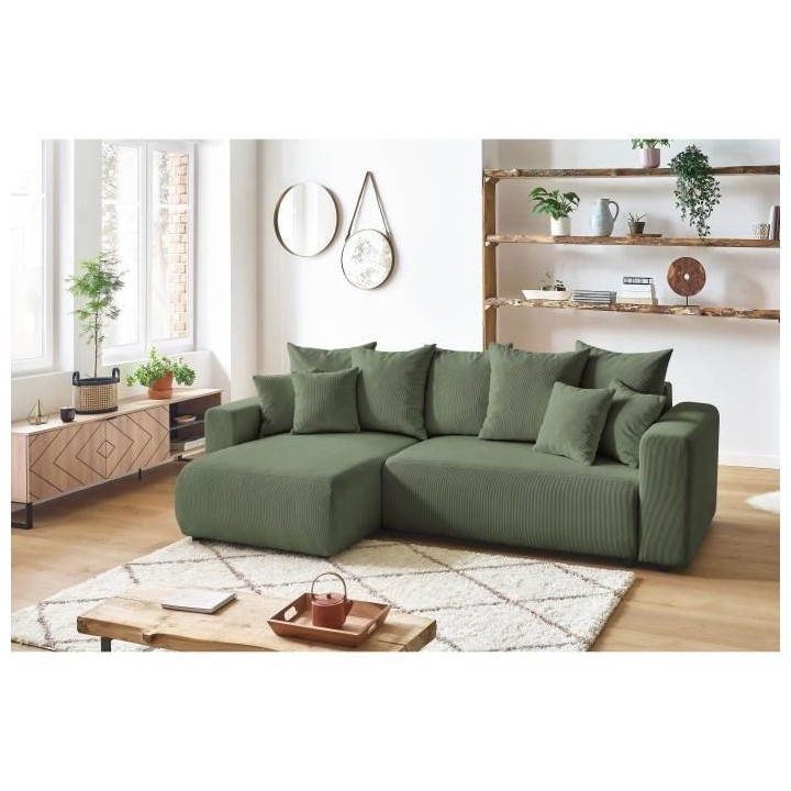 BOBOCHIC - Canape d'angle convertible réversible ELVI - 4 places - 28