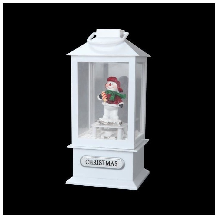 Lanterne de Noël avec bonhomme de neige - Animation flocons & musique