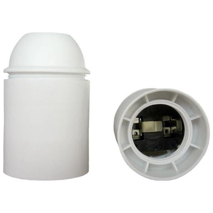 Douille E27 thermoplastique lisse ZENITECH Blanc