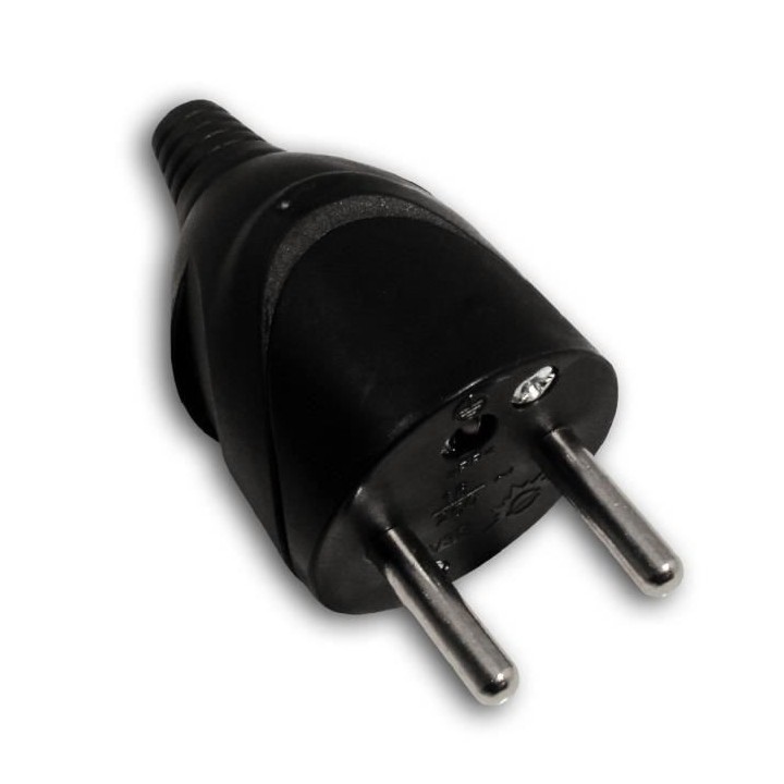 Fiche électrique mâle ZENITECH 16A 2P + T - Noir