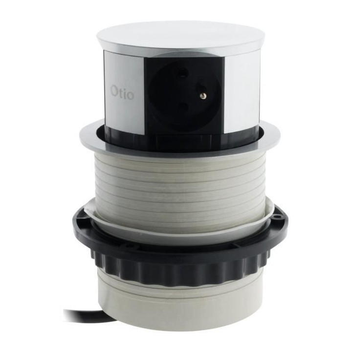 OTIO Bloc escamotable compact multiprise 4 prises 16A