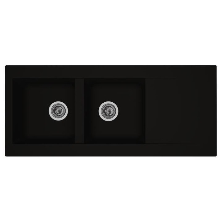 STRADOUR Evier cuisine a encastrer 2 bacs + 1 égouttoir Einna - Rési