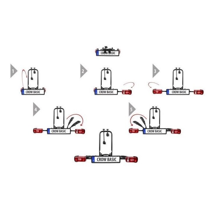 EUFAB Porte-Vélos Crow Basic - 2 vélos (compatible vélos électriqu