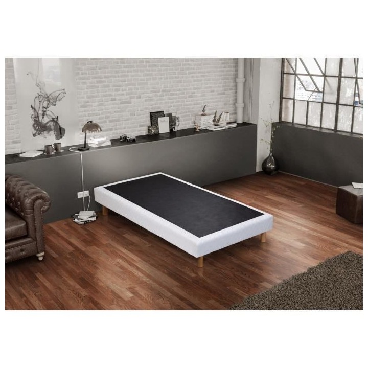 CREASOM BANYAN Sommier 90 x 190 - 14 lattes fixes - BLANC