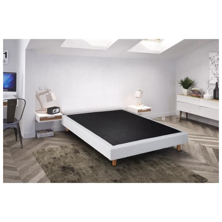 CREASOM BANYAN Sommier 160 x 200 - 14 lattes fixes - BLANC