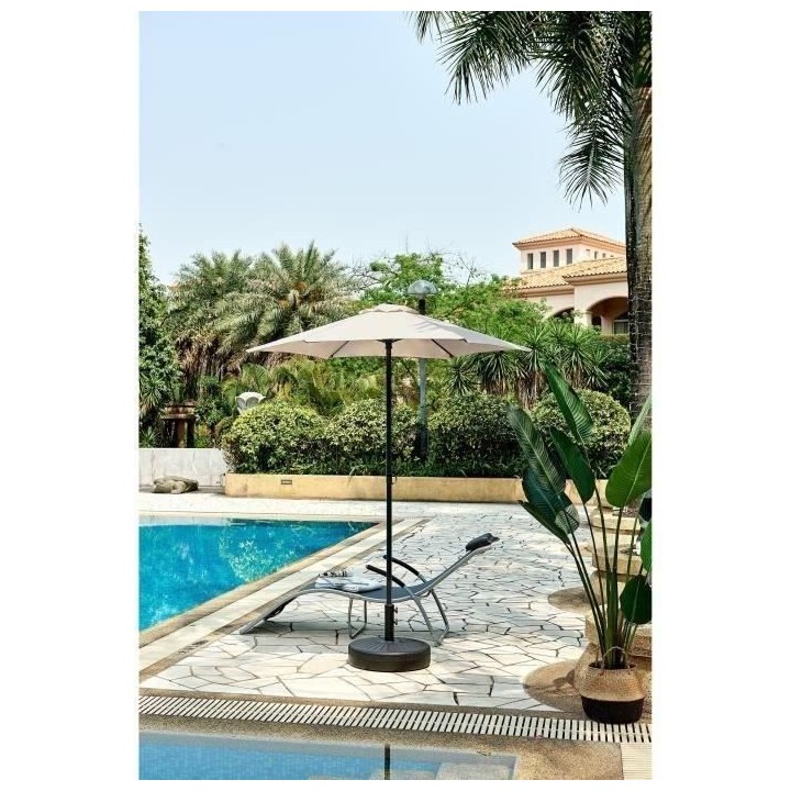 Parasol droit diametre 1,8 m - strucutre Acier toile 160 g/m - 6 balei