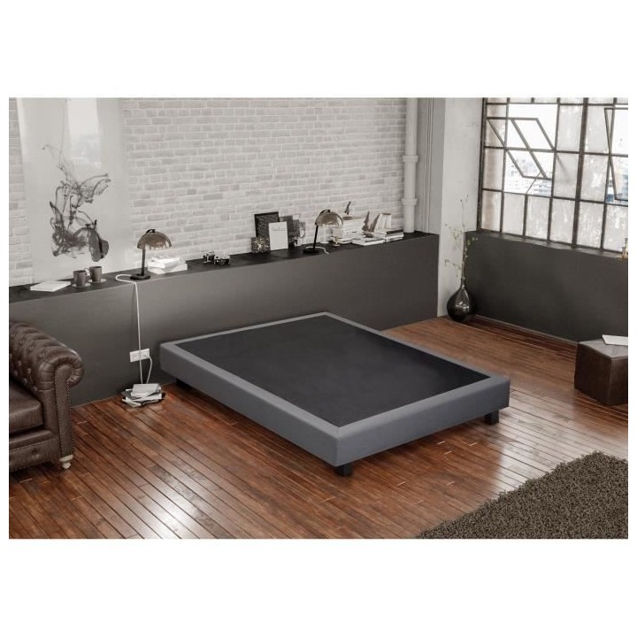CREASOM SEQUOIA Sommier 160 x 200 cm - 14 lattes fixes - Gris