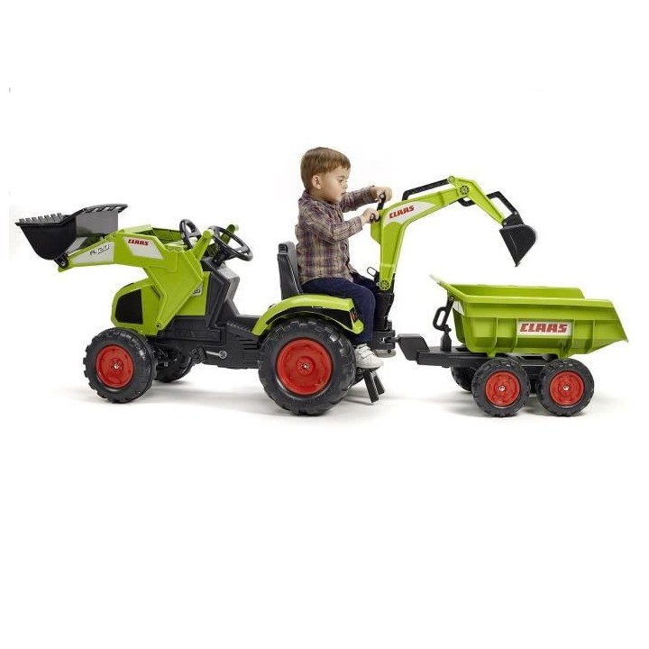 FALK Tracteur a pédales CLAAS Axos 330 avec remorque Maxi - 1010W