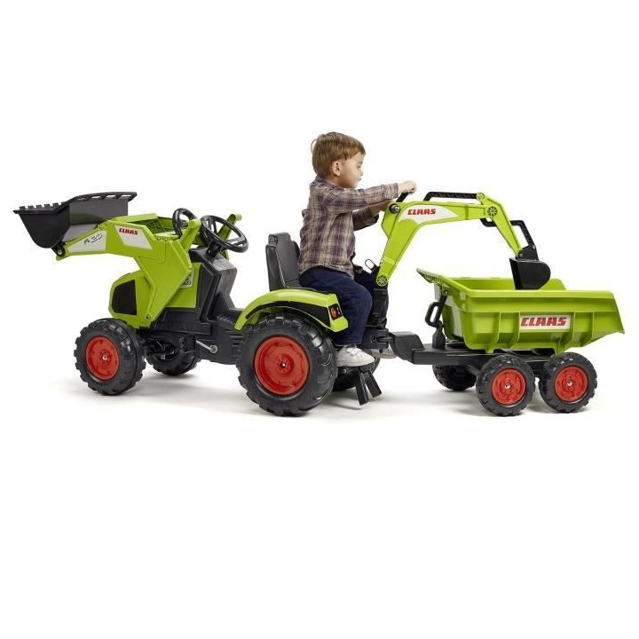 FALK Tracteur a pédales CLAAS Axos 330 avec remorque Maxi - 1010W