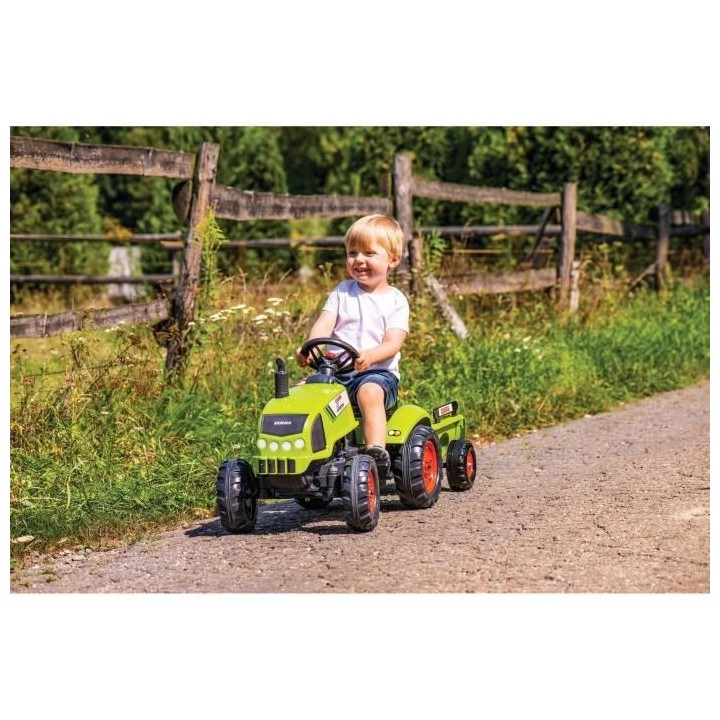 FALK Tracteur a pédales Claas avec remorque