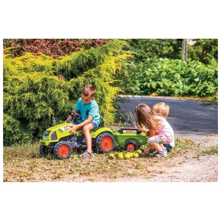 FALK Tracteur a pédales Claas avec remorque