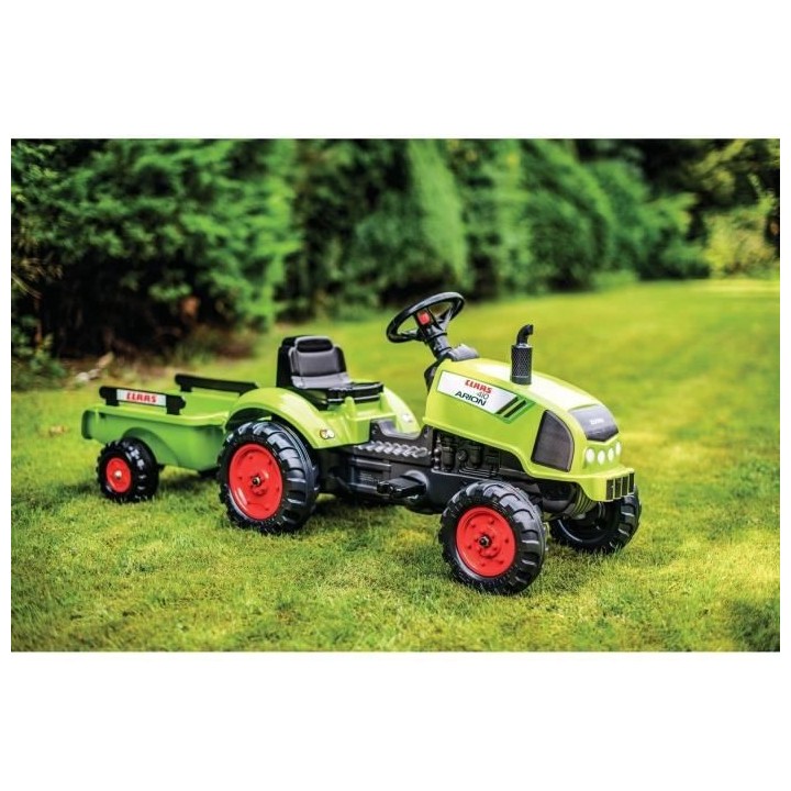 FALK Tracteur a pédales Claas avec remorque