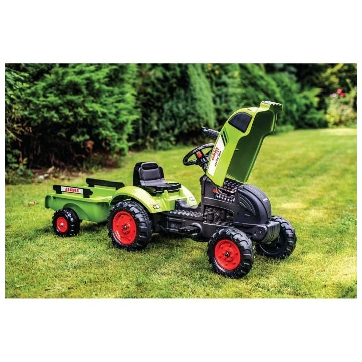 FALK Tracteur a pédales Claas avec remorque