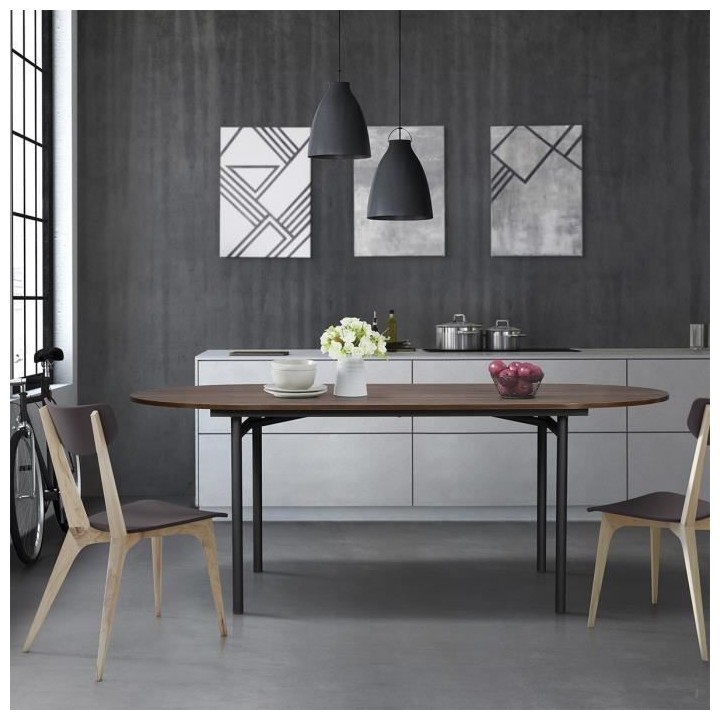 Table a manger - Contemporain - Bois et métal - LODGE - L 200 x P 95