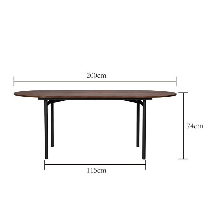 Table a manger - Contemporain - Bois et métal - LODGE - L 200 x P 95