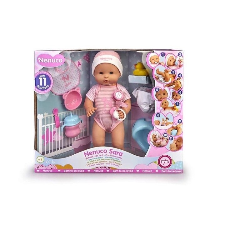 NENUCO - Sara - 11 fonctions - poupon 42 cm
