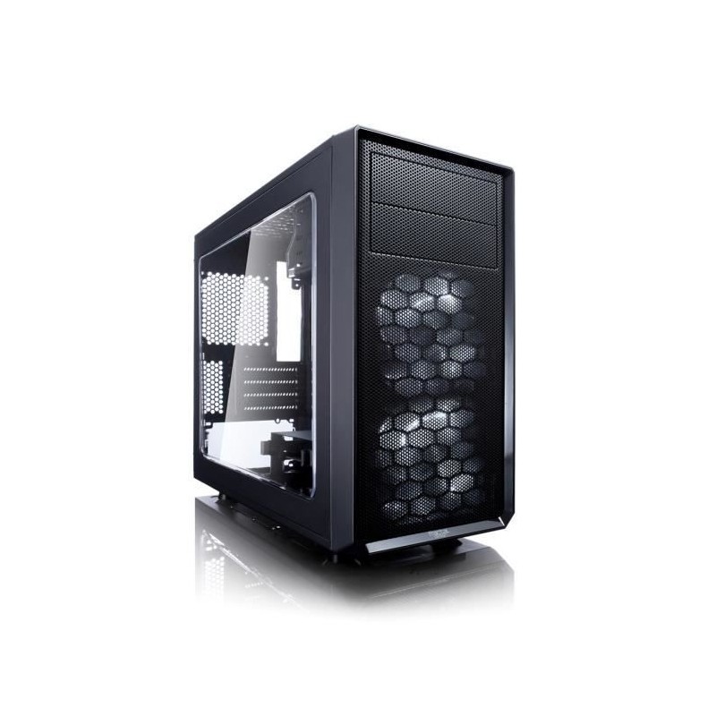 FRACTAL DESIGN BOITIER PC Focus G Mini - Noir - Verre trempé - Format Micro ATX (FD-CA-FOCUS-MINI-BK-W)