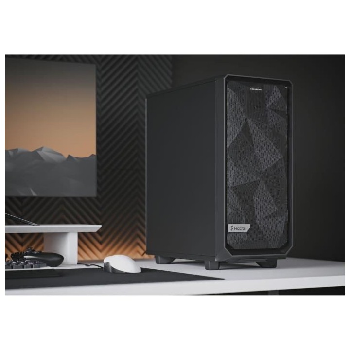 FRACTAL DESIGN - Boîtier PC Meshify 2 Compact Noir Panneau Solide