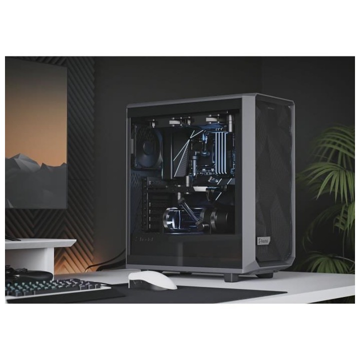 FRACTAL DESIGN - Boîtier PC Meshify 2 Compact Gris Panneau Verre Trem