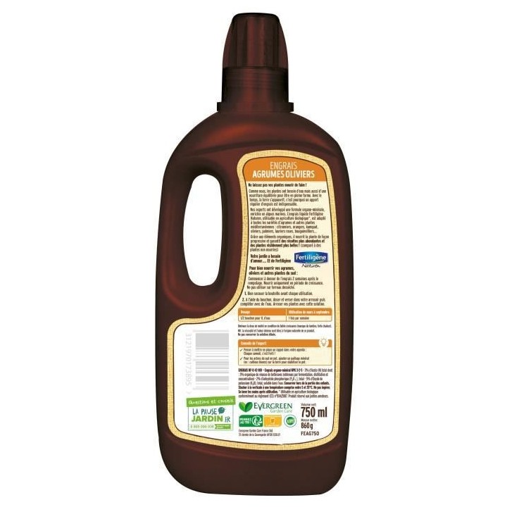 FERTILIGENE Engrais Agrumes, Oliviers, Plantes Mediterraneennes - 750