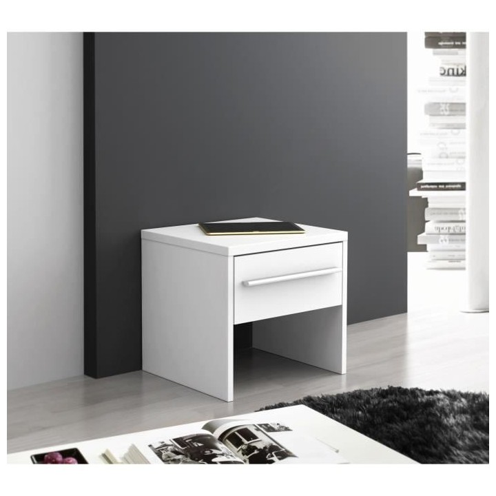 PEHMEA Chevet contemporain blanc - L 38,5 cm