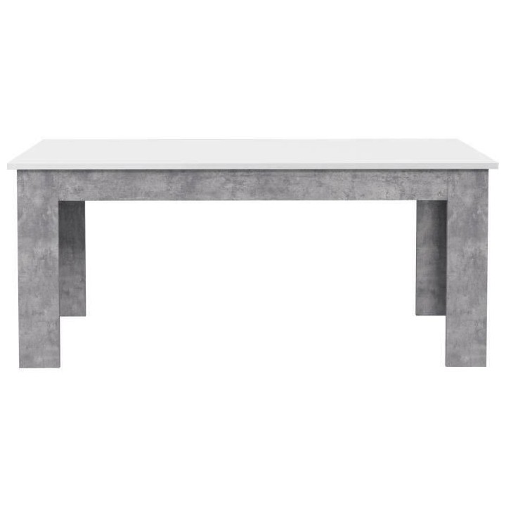 Table a manger PILVI - 8 personnes - Blanc et béton clair - L 180 x I