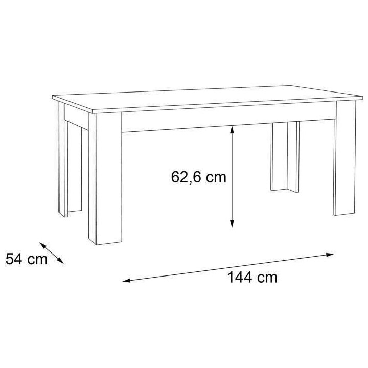 Table a manger PILVI - 8 personnes - Blanc et béton clair - L 180 x I