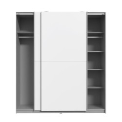 Armoire 2 portes coulissantes - Panneaux de particules - Blanc - L 170,3 x P 61,2 x H 190,5 cm - ULOS