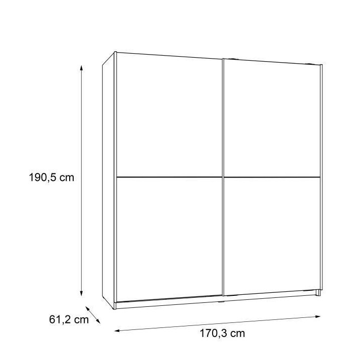 Armoire 2 portes coulissantes - Panneaux de particules - Blanc et noir
