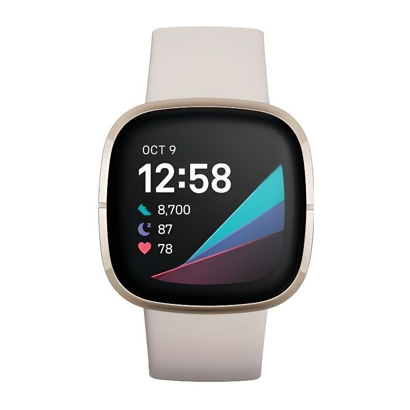 FITBIT Sense - Montre connectée - Lunar Blanc