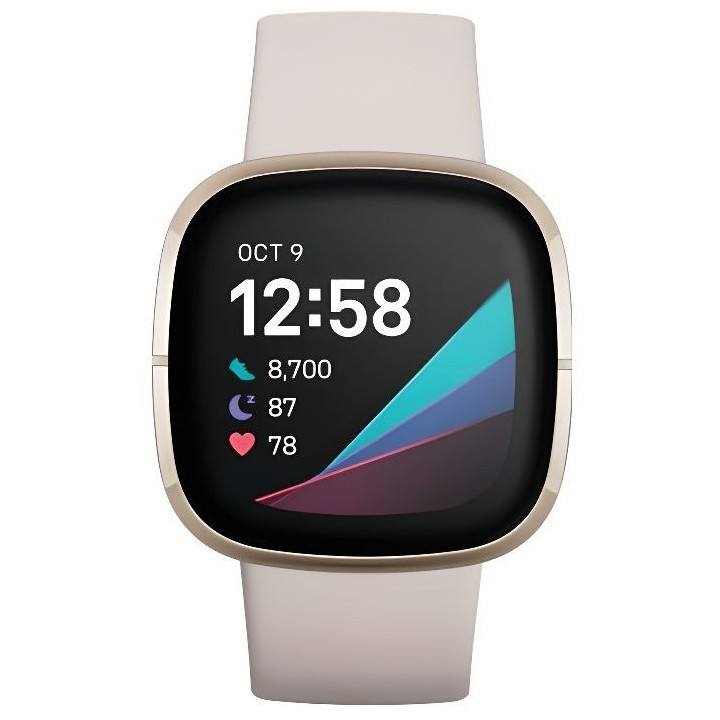 FITBIT Sense - Montre connectée - Lunar Blanc