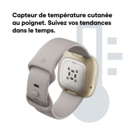 FITBIT Sense - Montre connectée - Lunar Blanc