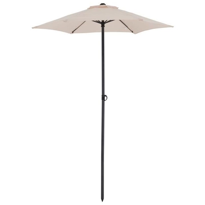 Parasol droit diametre 1,8 m - strucutre Acier toile 160 g/m - 6 balei