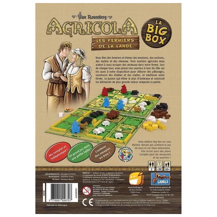 Agricola Big Box : 2 joueurs - Asmodee - Jeu de société