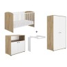 Chambre bébé Trio : Armoi e + Lit + Commode a langer ARTHUR - Décor chene blond - 60 x 120 cm - GALIPETTE