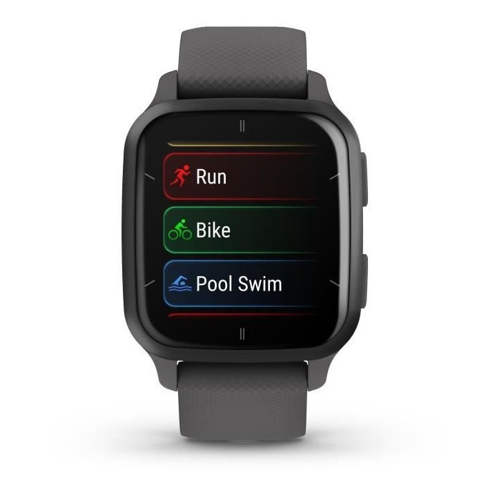 Montre connectée GARMIN Venu Sq 2 Gray avec bracelet noir
