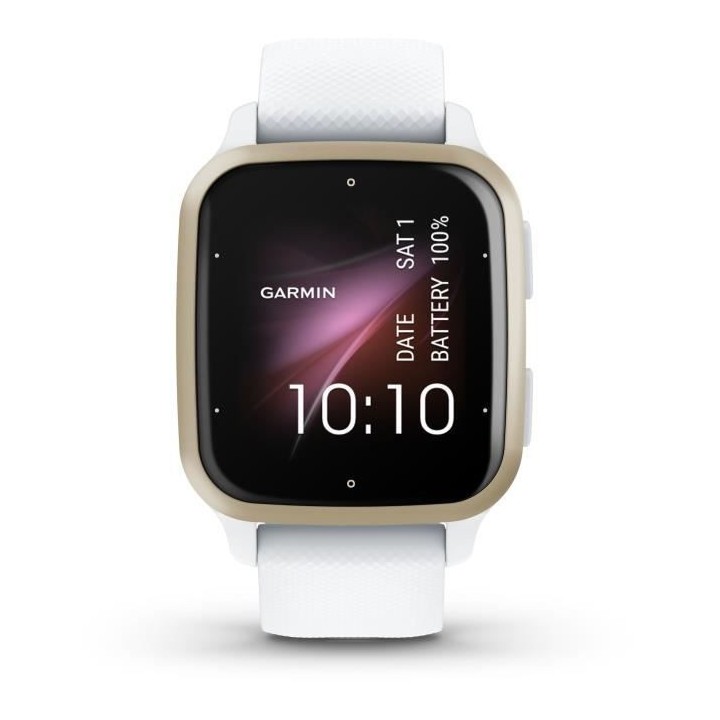 Montre connectée GARMIN Venu Sq 2 Cream Gold avec bracelet blanc