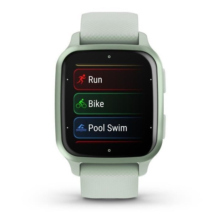 Montre connectée GARMIN Venu Sq 2 Metallic Mint avec bracelet vert d'