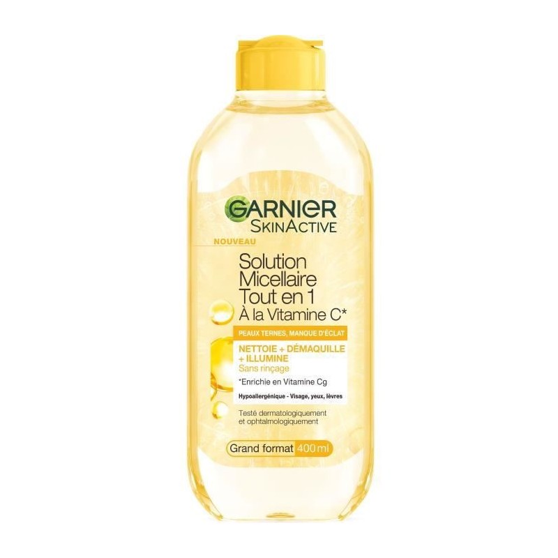 Solution micellaire Skin Active GARNIER Tout en 1 - Vitamine C - 400 ml