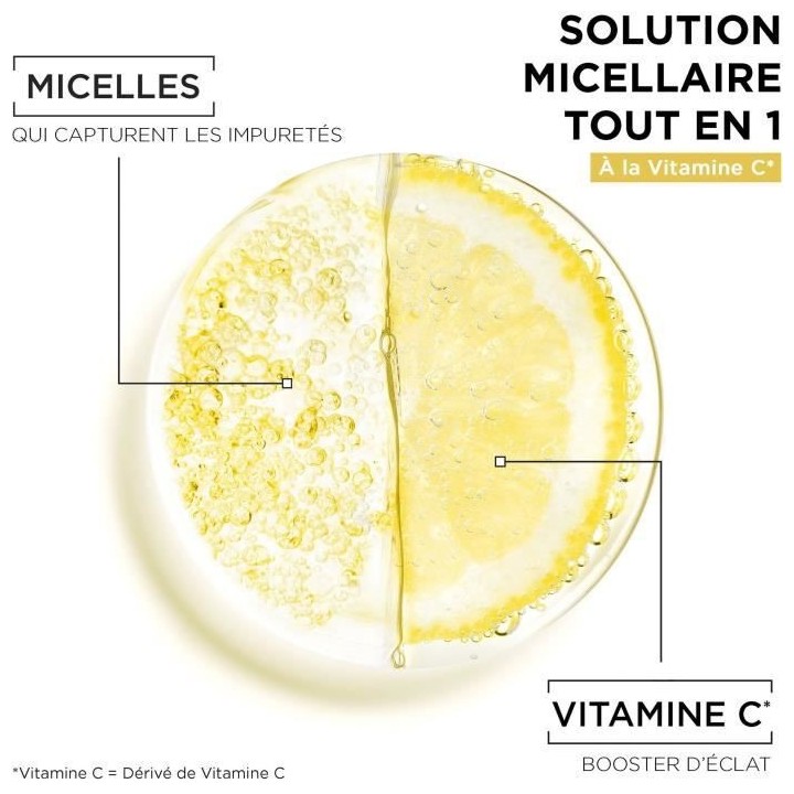 Solution micellaire Skin Active GARNIER Tout en 1 - Vitamine C - 400 m