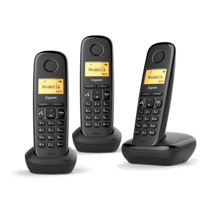 Gigaset A270 Trio Noir sans répondeur