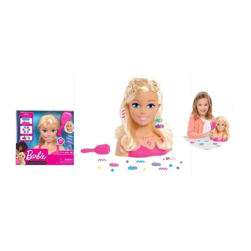 BARBIE Tete a Coiffer avec Accessoire - Petit Modele